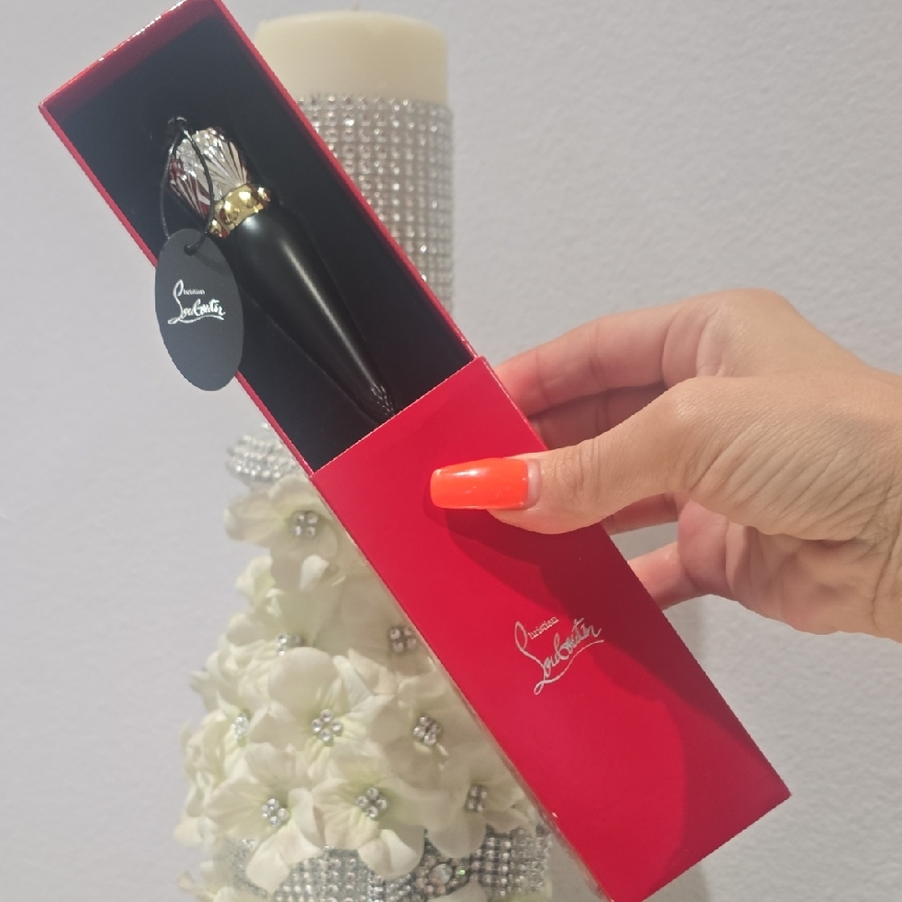 Christian Louboutin Black Case Red Drama Shade Lipstick in Red Box NWT